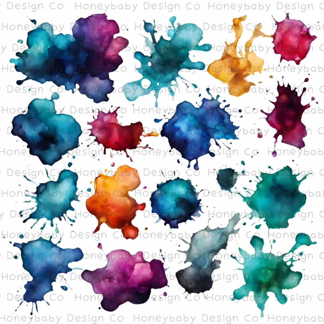 Alcohol Ink Splatter PNG Collection – Vibrant Abstract Designs (digital ...