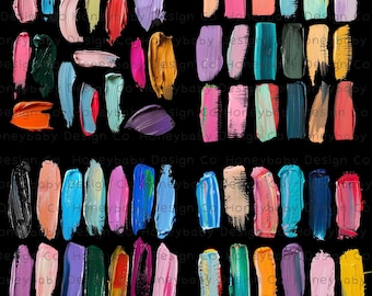 Acrylic Paint Streaks PNG | Vibrant Art Strokes, Commercial Use (Digital Download)