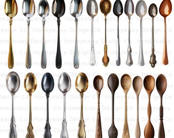 Photorealistic Spoon PNG Clipart | Kitchenware Graphics (Digital Download)