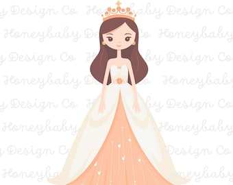 Pink Princess Clipart | Nursery DIY PNG SVG (Digital Download)