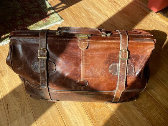 Vintage travel leather bag - image 7