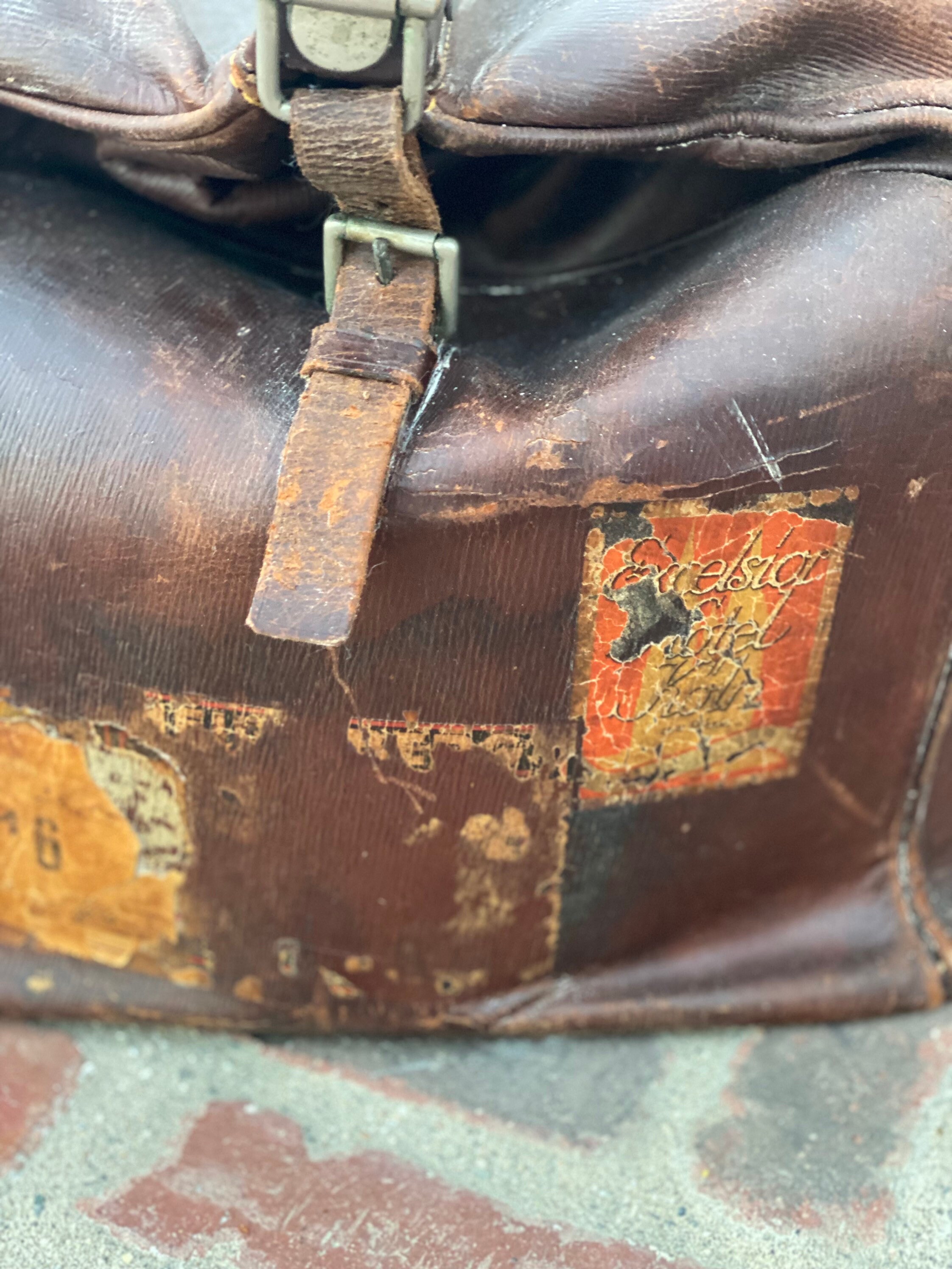 Large German Leather Gladstone Bag 