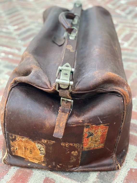 Antique Leather Gladstone Bag