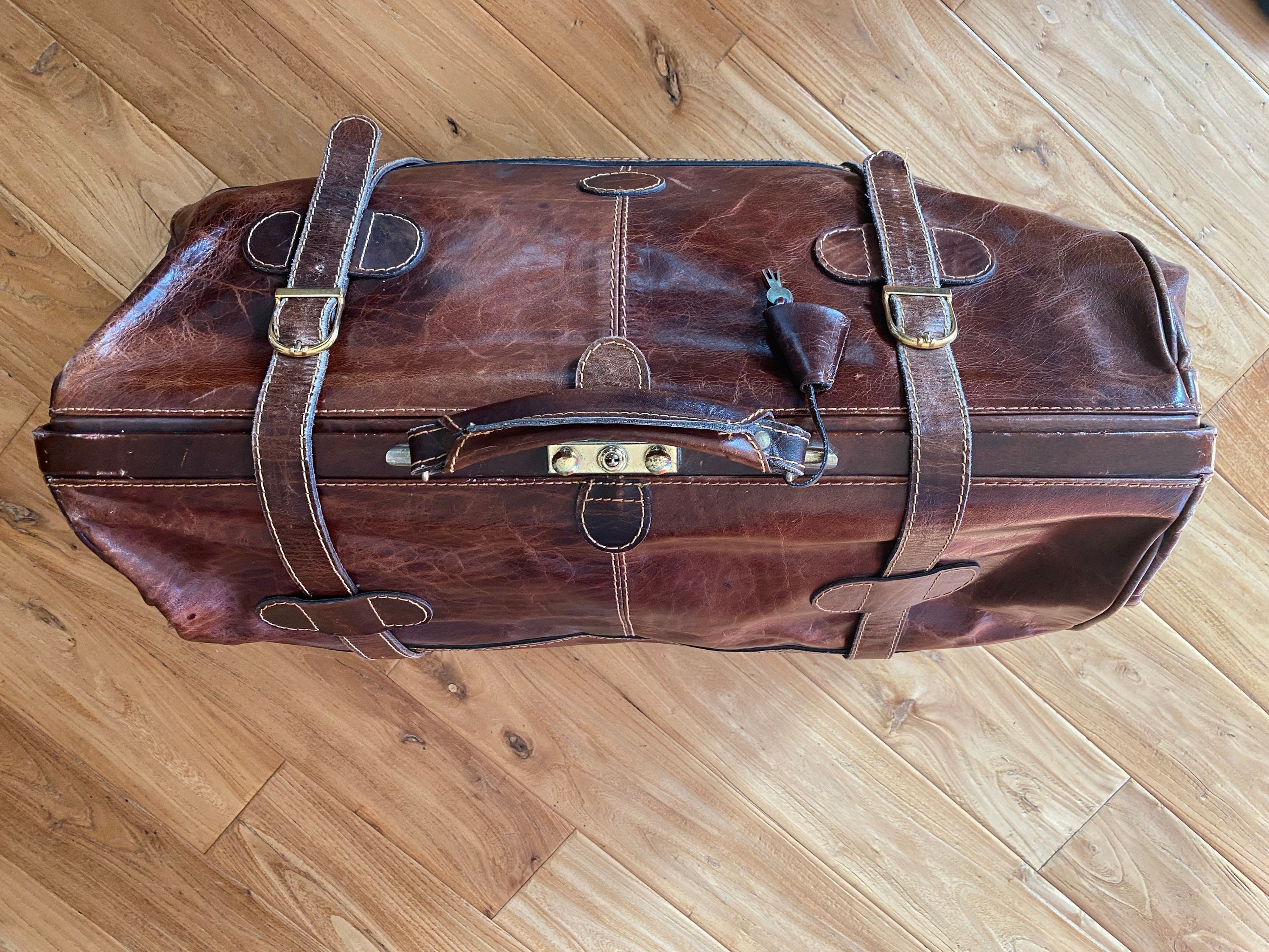 Vintage Travel Leather Bag - Etsy
