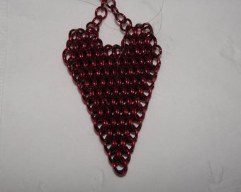 Heart Pendent, chainmail heart