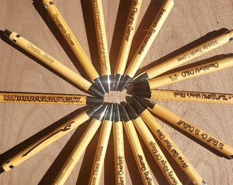 Custom & PreMade Inspirations Laser Etched Bamboo Pens Ballpoint