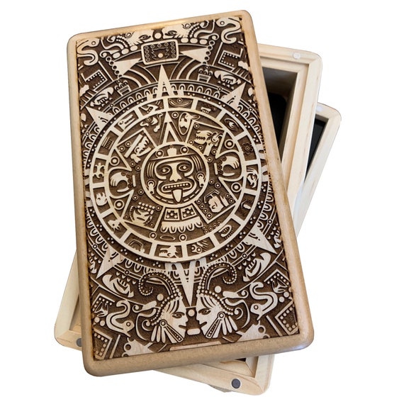 2 layer 7x4 420 Tiki Screen Box unique box magnetic lid and bottom tray two layers of wood engraving laser cut and engraved