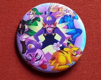 2.5" Waluigi for SMASH Button Pin