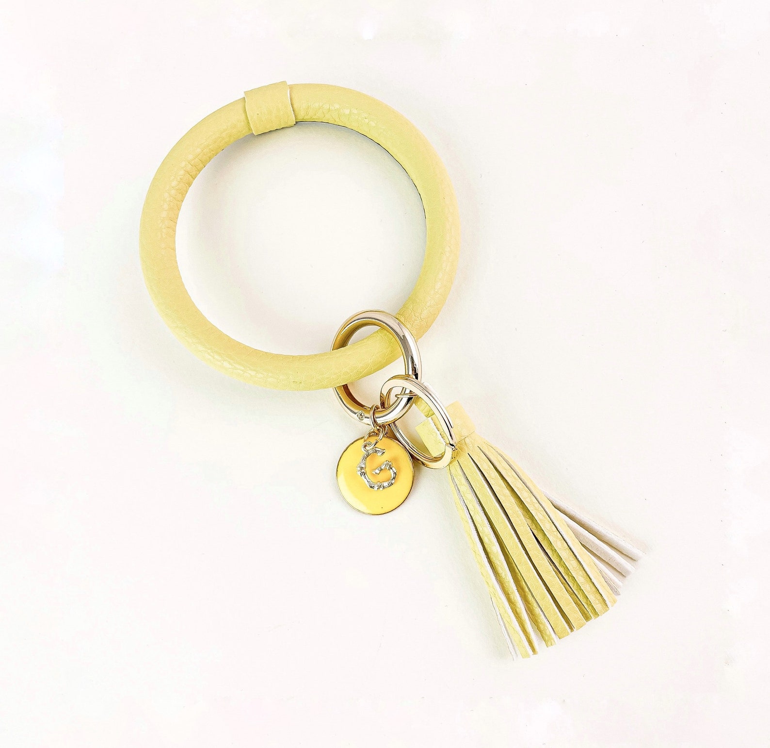 Yellow Bracelet Keychain Wristlet Keychain Tassel Keychain Etsy
