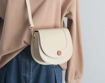 Ivory Small PU Leather crossbody bag|PU leather purse|Small crossbody bag Clutch|Shoulder bag|Casual Ladies Handbags|Gift for girlfriend