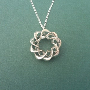 Torus Ribbons  - Sterling Silver Pendant Made Using 3D Printing | 3D printed jewelry