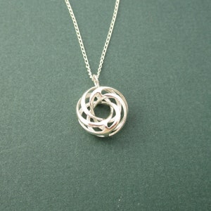 Twisted Torus (Small) - Sterling Silver Pendant Made Using 3D Printing