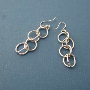 Rain Chain - Sterling Silver Earrings Made with 3D Printing Technology | 3D Printed Earrings