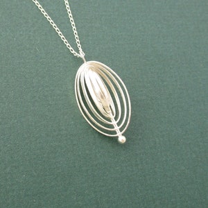 Ovals - Sterling Silver Pendant Made Using 3D Printing | 3D Printed Pendant | 3D Printed Jewelry