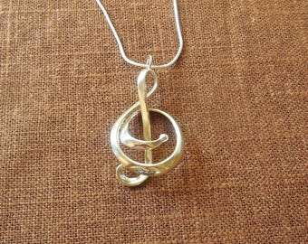 Treble - Sterling Silver Pendant Made Using 3D Printing | 3D Printed Pendant | 3D Printed Jewelry | Gift for Music Lover