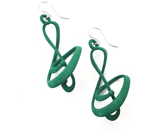 Treble -- Teal 3D Printed Earrings | 3D Printed Earrings | 3D Printed Jewelry