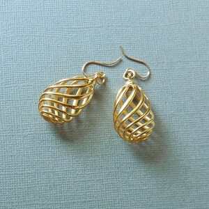 Flasket - 18KT Gold Plated Earrings Made with 3D Printing Technology.  Made-to-Order - 3d printed earrings