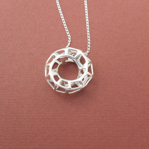 Mobius Torus Sterling Silver Pendant Made Using 3d Printing Printed Jewelry