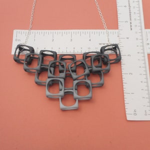 Links Black/Gray Ombre 3D Printed Necklace 3D Printed Jewelry image 2