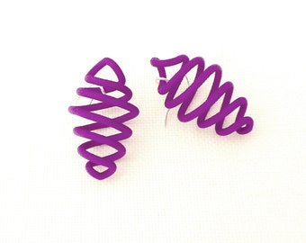 Coil - Purple 3D Printed Earrings | 3D printed jewelry