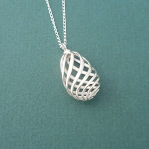 Flasket  - Sterling Silver Pendant Made Using 3D Printing | 3D printed pendant | 3D printed jewelry