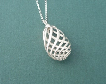 Flasket  - Sterling Silver Pendant Made Using 3D Printing | 3D printed pendant | 3D printed jewelry