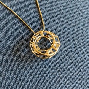 Mobius Torus  - 18KT Gold Plated Brass  Pendant Made Using 3D Printing | 3D printed pendant | 3D printed jewelry