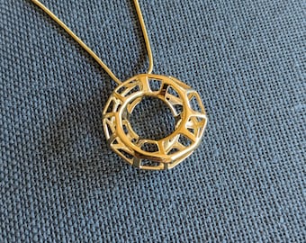 3D Printed Mobius Torus Pendant: 18KT Gold Plated Brass, Geometric Jewelry
