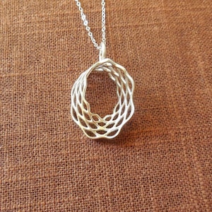 Mobius Mesh - Sterling Silver Pendant Made Using 3D Printing | 3D Printed Pendant | 3D Printed Jewelry