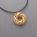 Twisted Torus Pendant in 3D Printed Gold Steel