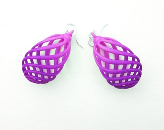 Flasket  -  Purple  Ombre  3D Printed Earrings | 3D Printed Jewelry | 3D Printed Earrings