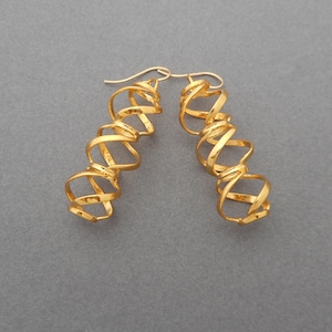Swirl3 - 18KT Gold Plated Earrings  Made Using 3D Printing | 3d printed earrings | 3d Printed Jewelry