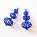 Topiary - Blue 3D Printed Earrings - they spin!