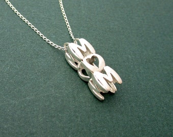 MOM - Sterling Silver Pendant Made Using 3D Printing | 3D printed pendant | 3D printed jewelry
