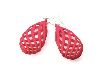 Flasket  -  Pink 3D Printed Earrings | 3D Printed Jewelry | 3D Printed Earrings