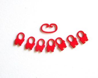 Baa-a-a Sheep -- Red 3D Printed Stitch Markers -| 3D Printed Stitch Markers