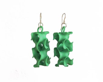 Spine - Green 3D Printed Earrings | 3D Printed Jewelry