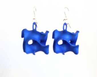 Gyroid - Blue 3D Printed Earrings