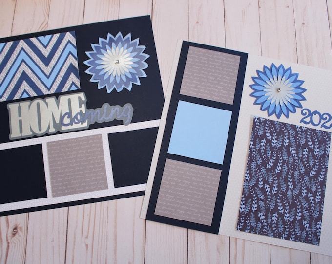 Any Color, Custom Homecoming, Scrapbook Pages, Memory Scrap Book, High School Memories, Elegant Floral Design,  Premade Home Coming Page Set