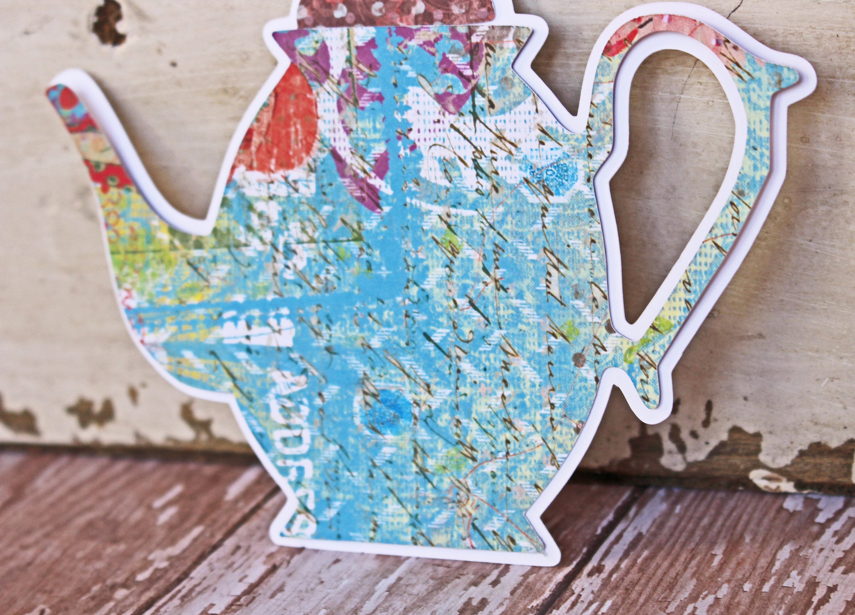 2 Teapot Die Cuts, Tea Party Scrapbook Set, Tea Time Die Cut, English