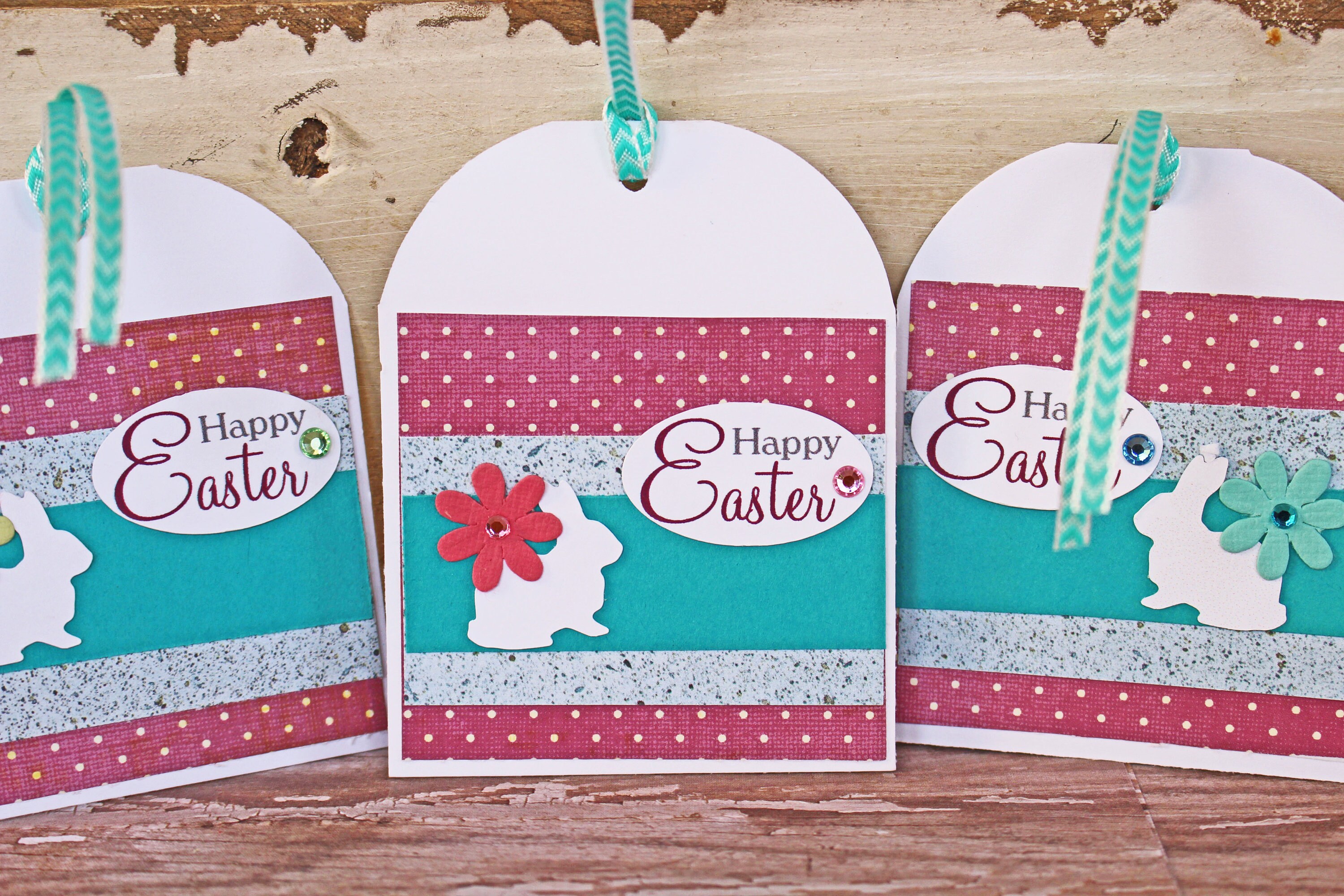 Set of 3, Easter Bunny Tags, Handmade Tags, Easter Tags, Gift Tags