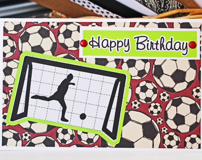 Custom Colors, Personalized Soccer Card, Birthday Greeting, Banquet Congrats Card, Teammate Birthday, Soccer Player Gift, Any Gender or Ages