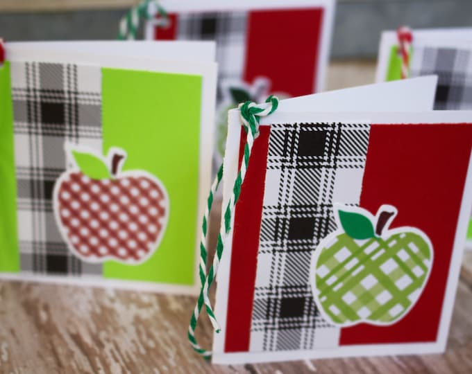 Set of 4, Teacher Gift Tags, Handmade Gift Tags, Apple Gift Tags, Gift Tags, Apple, Tags, Teacher, Teacher Thank You, Hang Gift Tags, Thank