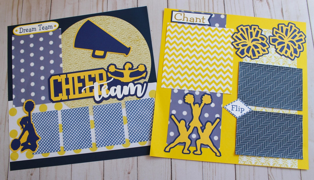 Any Color Combination, Cheer Team Scrapbook Page Set, Premade ...