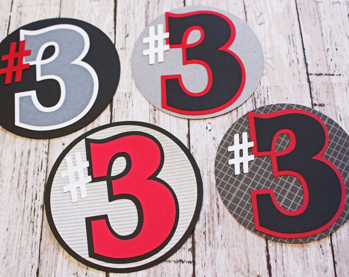 Any Color or Number, Jersey Number, Player #, Custom Die Cut Set, Teen High School Sports, Kids Youth Sports, Sports Page Scrapbook Diecuts