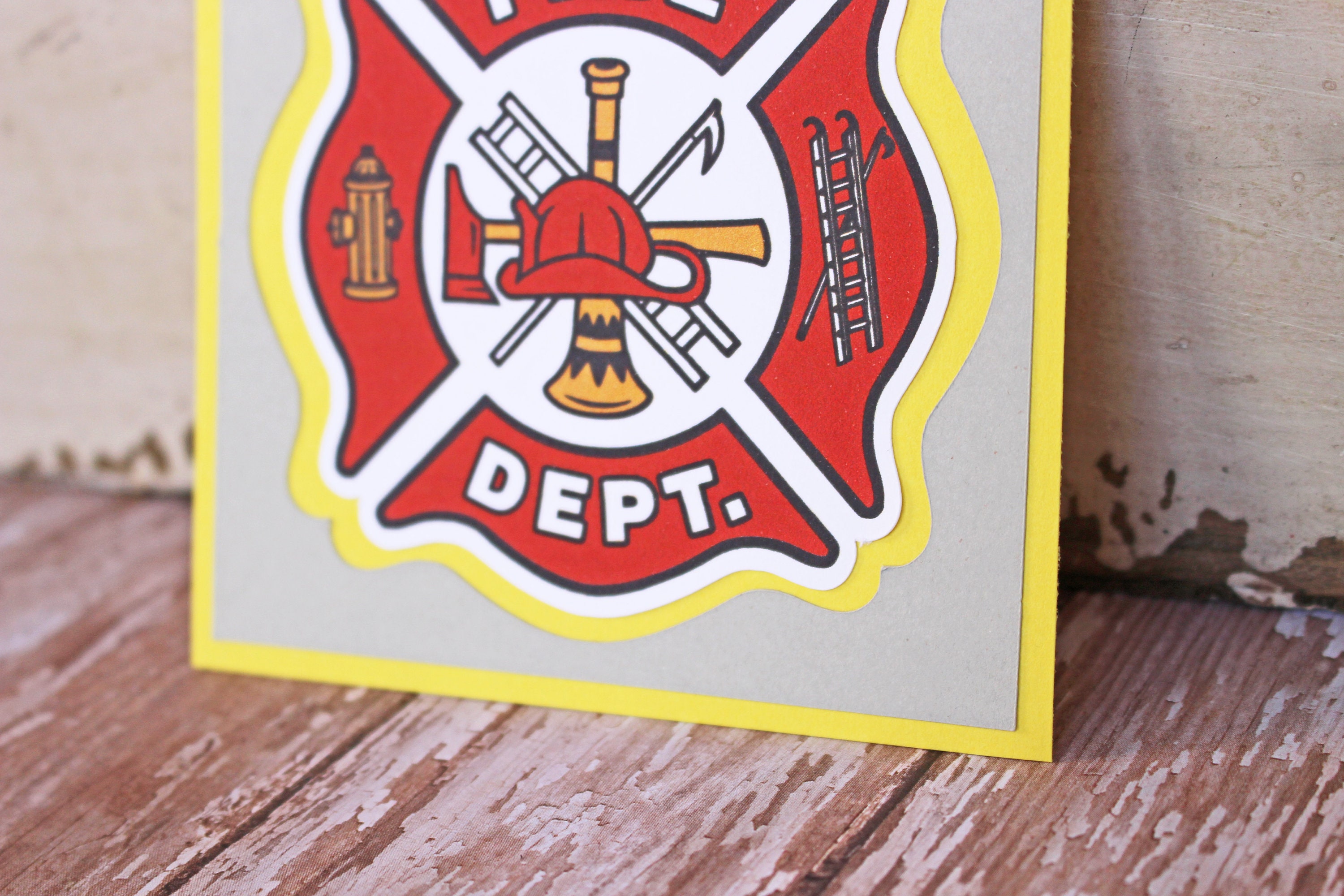 Fire Fighter Die Cut, Fire Dept Die Cut, Fireman Die Cut, Fire Department Die Cut, Firefighter