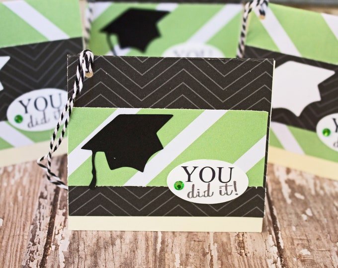 Set of 4, Graduation Gift Tags, Handmade Gift Tags, Graduation Cap Tags, Gift Tags, Graduation Cap, Tags, Graduation, Party, Hang Gift Tags