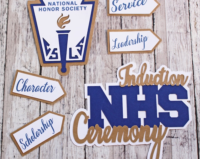 Honor Student, Die Cut Set, NHS Induction Ceremony, High School Memories, Highschool Scrapbook, Diecut Embellishments, Honors Recognition