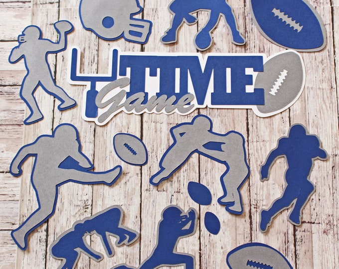 Any Color, Game Time Die Cut Set, Set of 12, High School Sports, College Years, Team Colors, Handmade Football Diecuts, Youth, Party Decor