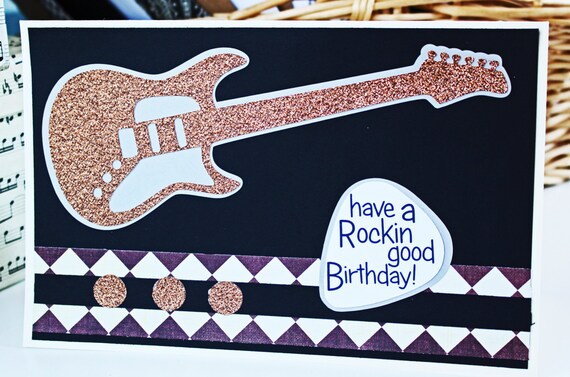 Avoir Un Rockin Bon Anniversaire Guitare Electrique Etsy